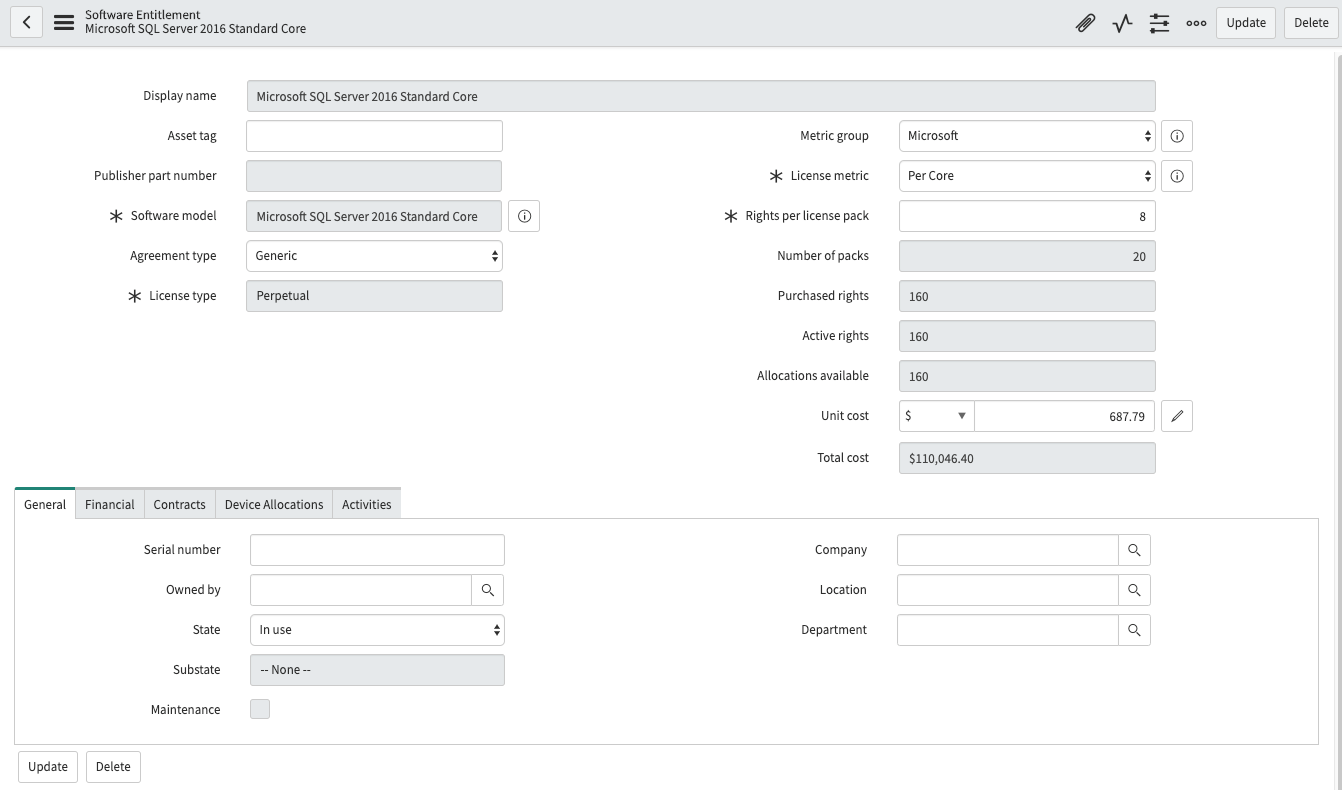 Formulaire d’autorisation logicielle avec un type de licence perpétuelle sélectionné.