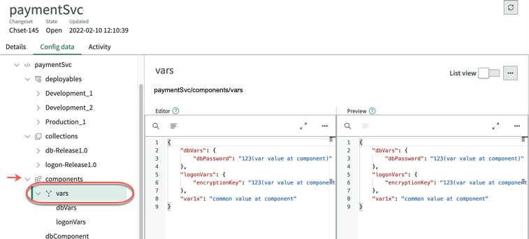 Upload vars directory