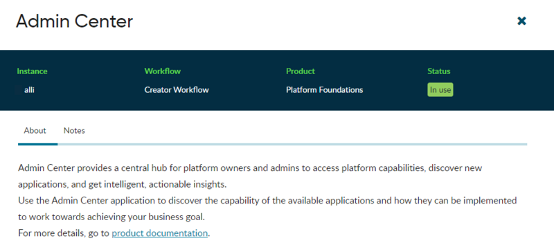 Shows the application description fly out from the Subscriptions list.