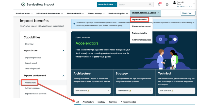 Accelerators selection screen.