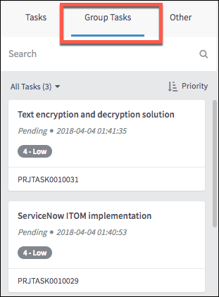 Group Tasks tab on Time Sheet Portal contains the tasks assigned to your assignment group.