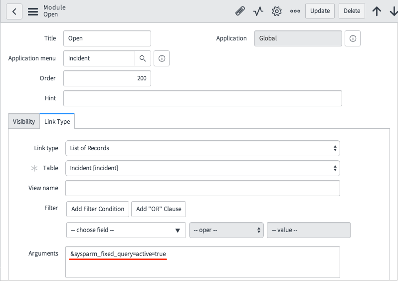 Add fixed query argument