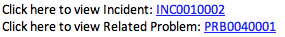 Example that shows a link to a record listed in a reference field
