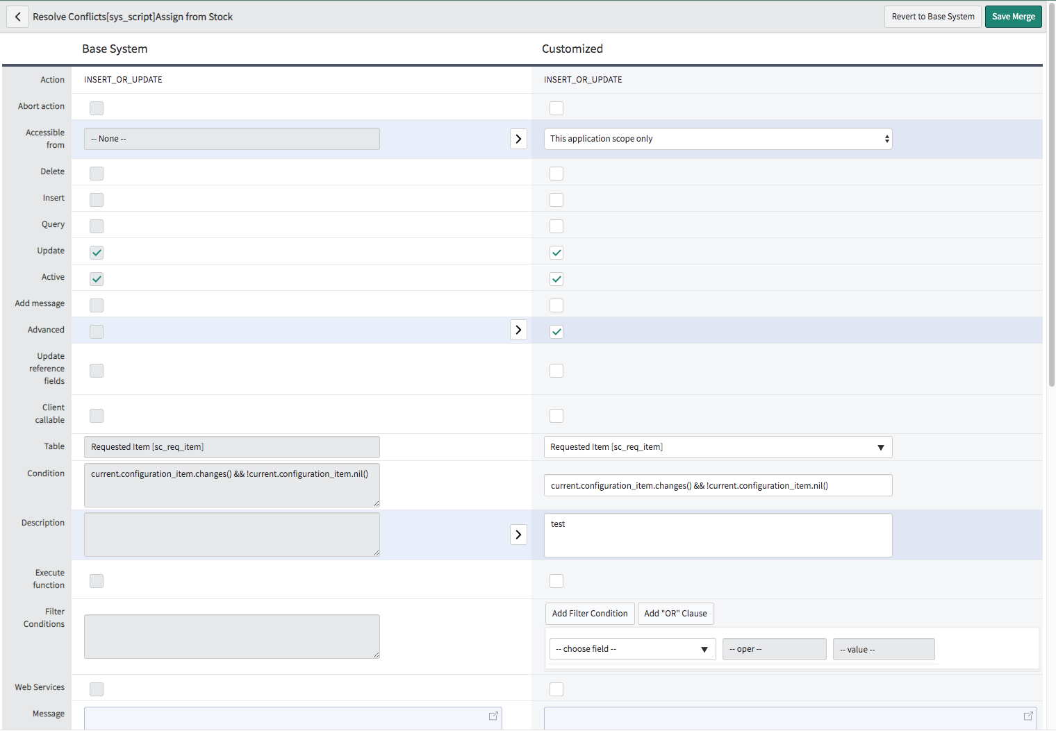 Image showing Resolve Conflicts form