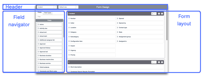 Parts of the form design