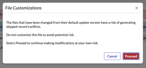 Image showing File Customizations modal