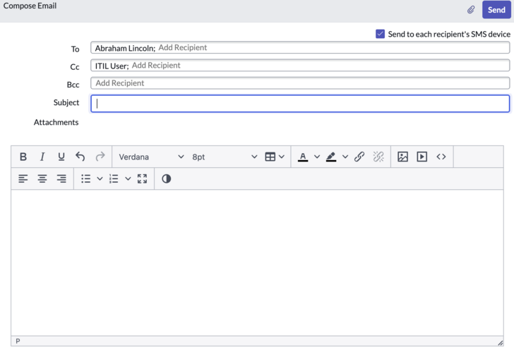Email client SMS delivery