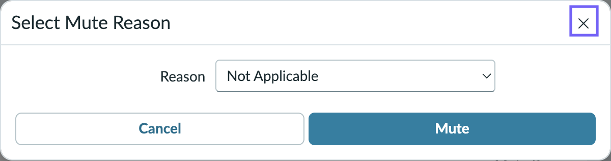 Image showing mute rule modal