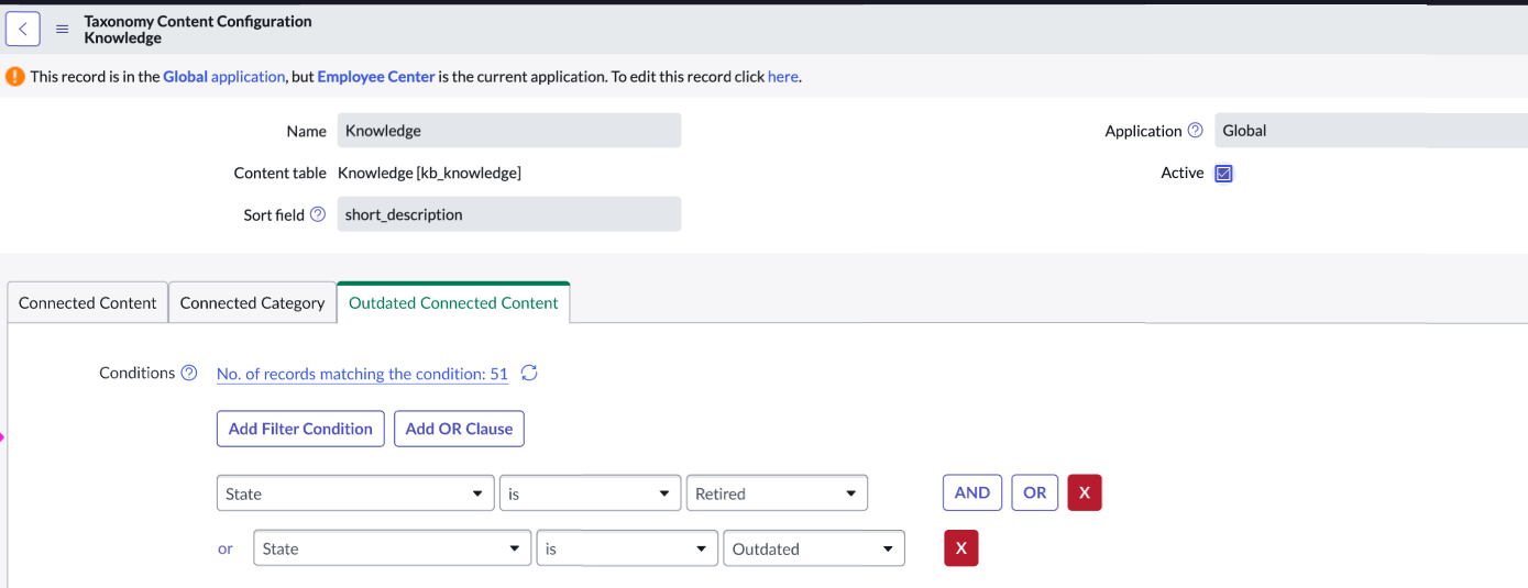Outdated connected content count and default filters
