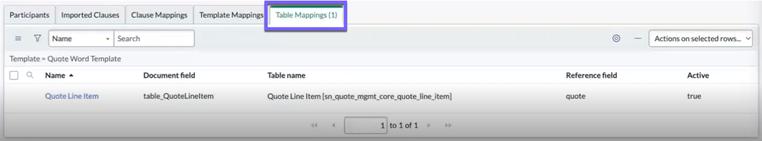 Configured dynamic table is synced to your instance