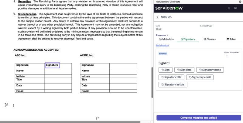 Add placeholder text for the signature content control