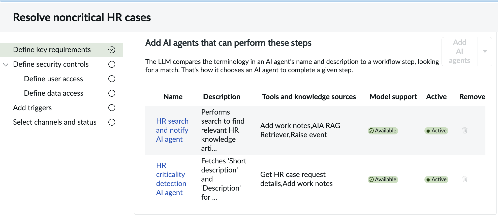 Accessing Resolve noncritical HR cases agentic workflow