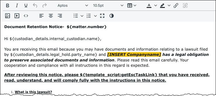 legal hold notice template