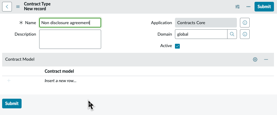 Contract type form