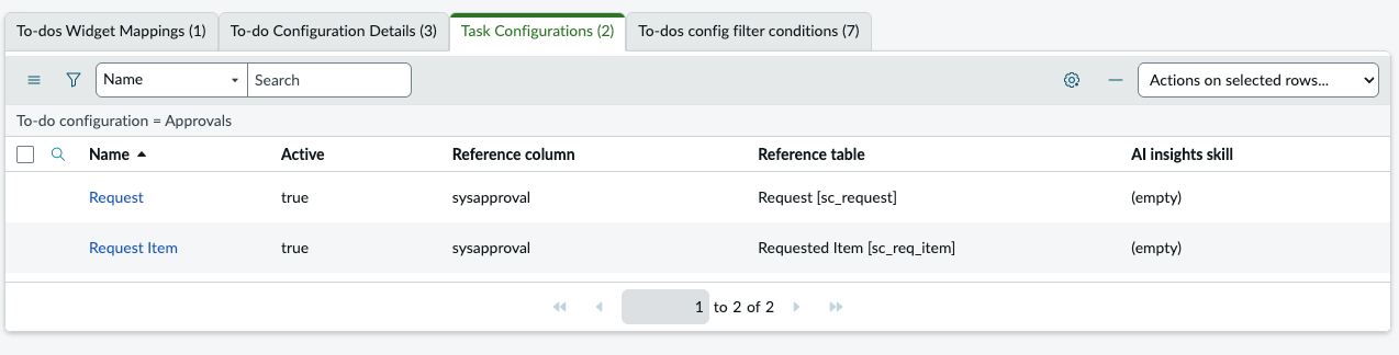 Task configuration with AI insights skill