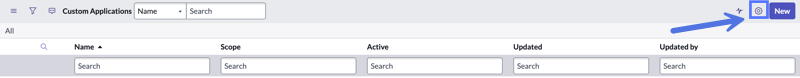 The personalize list icon can be found next to the New button.