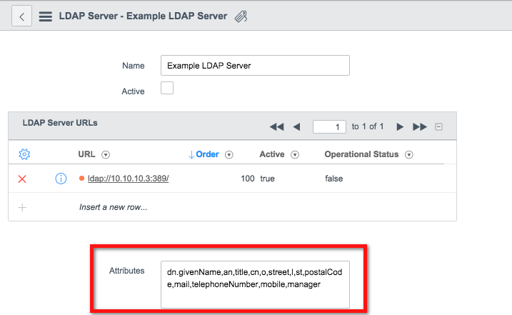 LDAP 属性。
