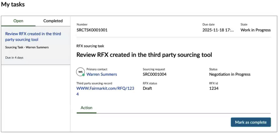 RFx task details.