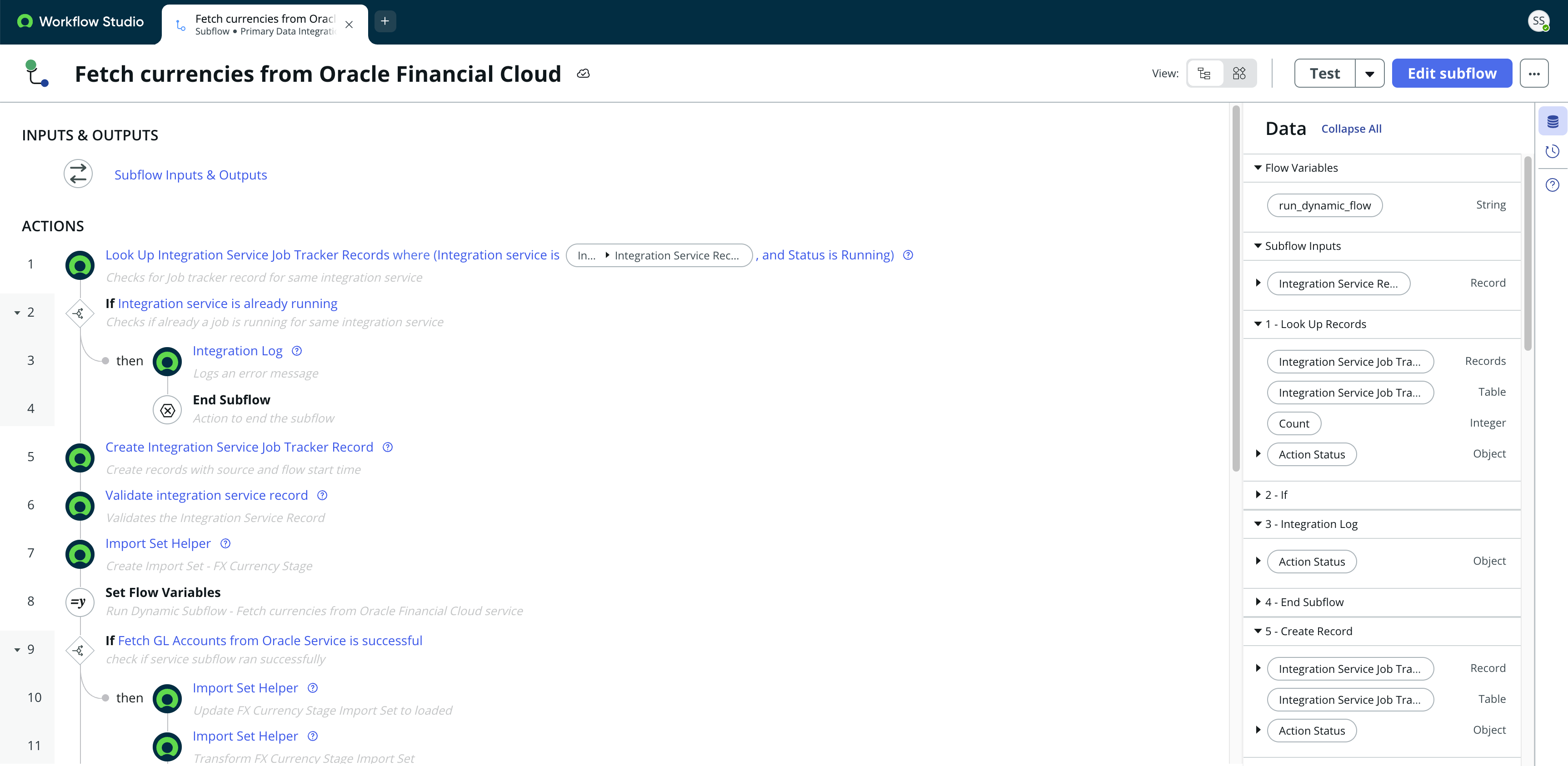 Utiliser un flux ou un flux secondaire dans Oracle Financial Cloud