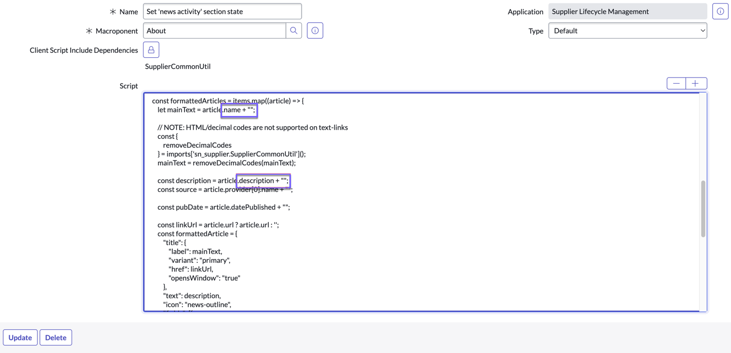 UX client script.