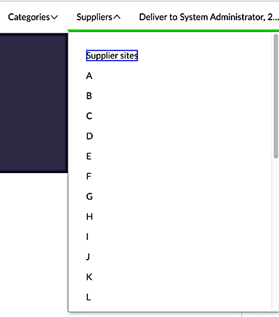 Liste des fournisseurs sur la page d’accueil ShoppingHub.
