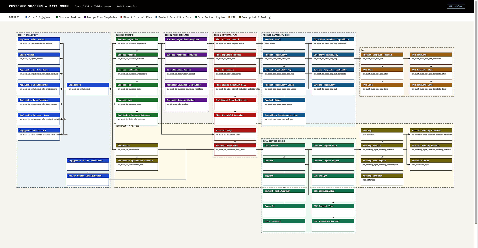 Customer Success Management data model