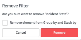 Supprimer le filtre avec l’option Supprimer l’élément de Grouper par et Empiler par