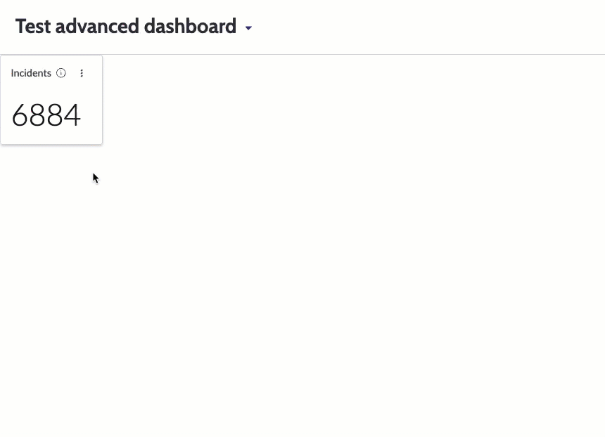 Ouverture d’une liste d’enregistrements d’incidents en cliquant sur une visualisation de score unique sur un tableau de bord technique.