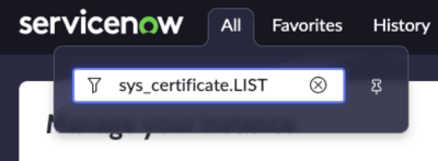 sys_certificate.LIST in den Instanznavigationsfilter eingegeben