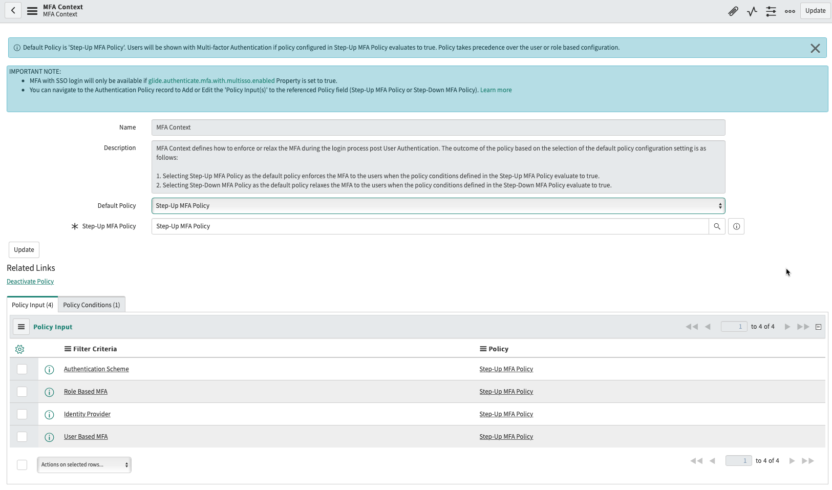Kontextdatensatz der MFA-Richtlinie