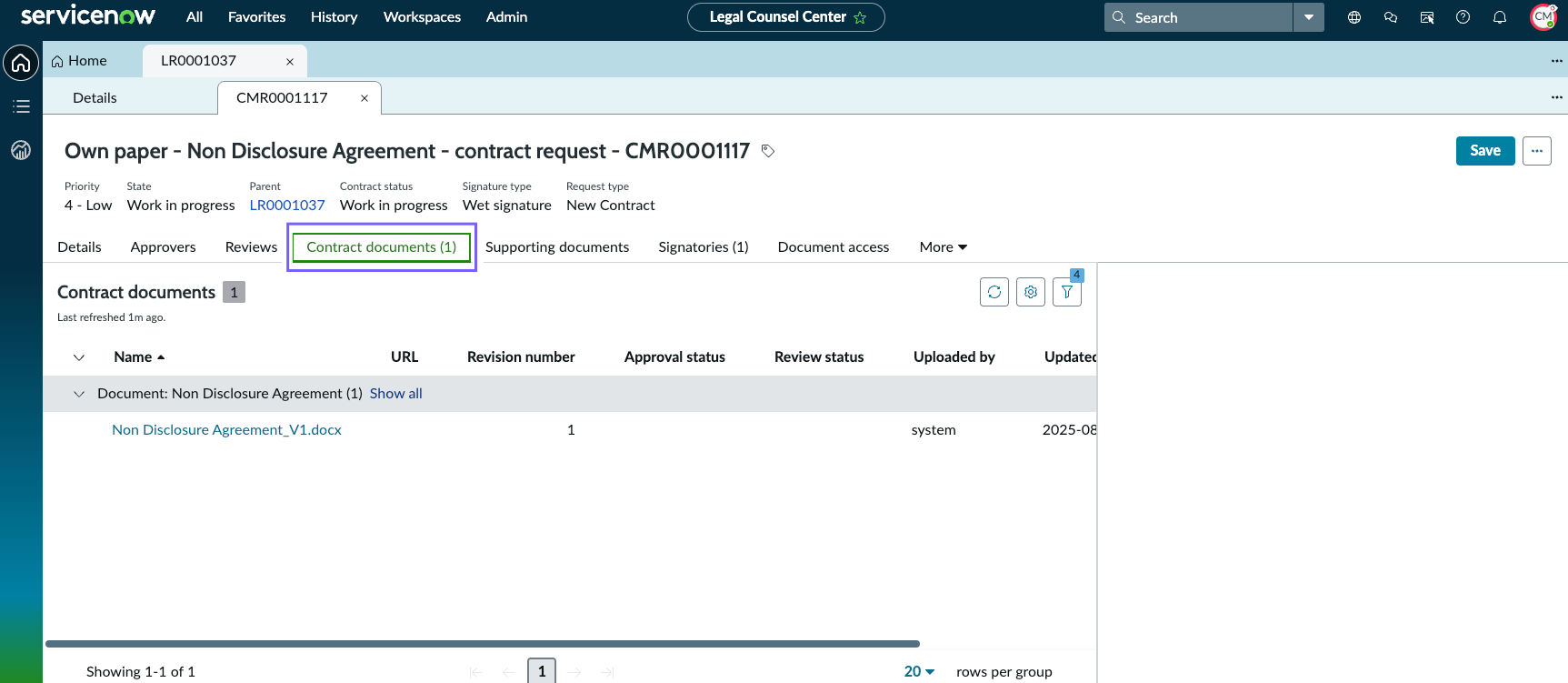 La liste connexe des documents contractuels est disponible dans votre enregistrement