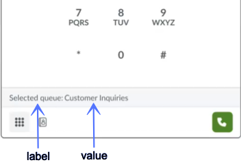 Screen shot of dial pad with information message