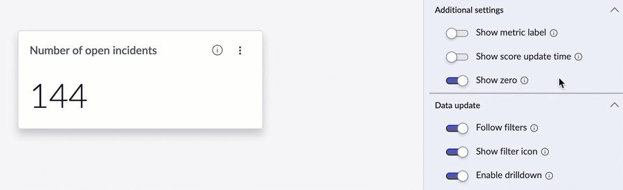 Animation montrant la sélection de l’heure de mise à jour et des options de filtre