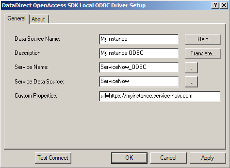 ODBC DSN 드라이버 설정.