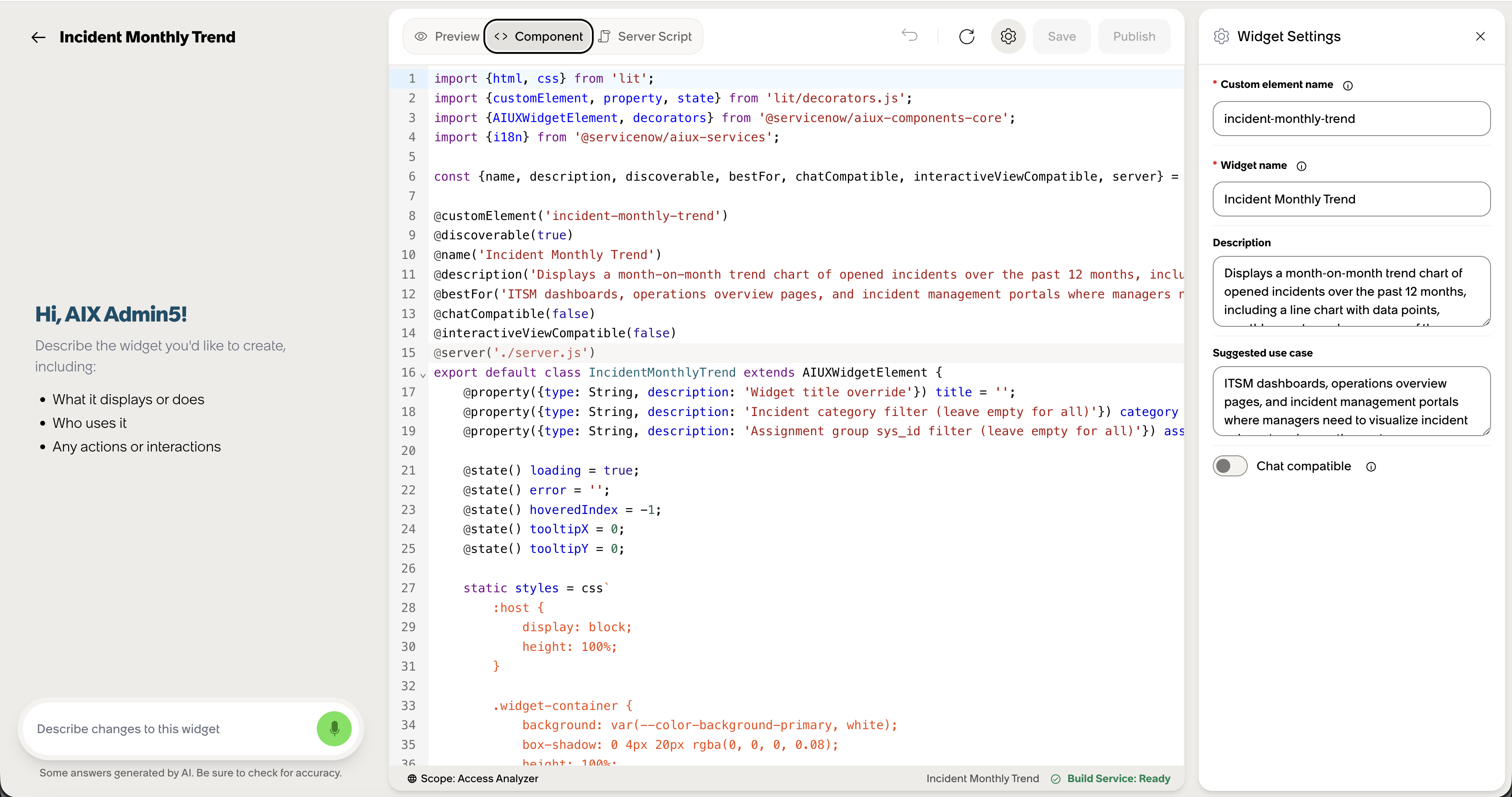 Widget editor