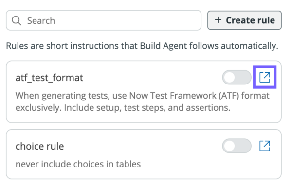 Rules panel showing two rule cards with toggles and edit icons