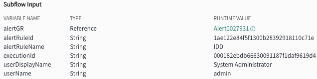 Subflow variable values