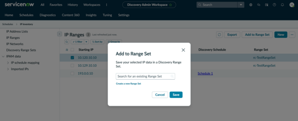 Add to Range Set dialog