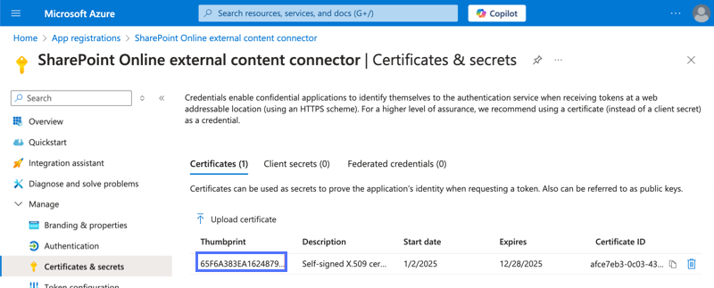 Liste der konfigurierten Berechtigungen und Link zum Erteilen der Administratorzustimmung im Bildschirm „API-Berechtigungen“ für eine registrierte Anwendung Microsoft Azure.