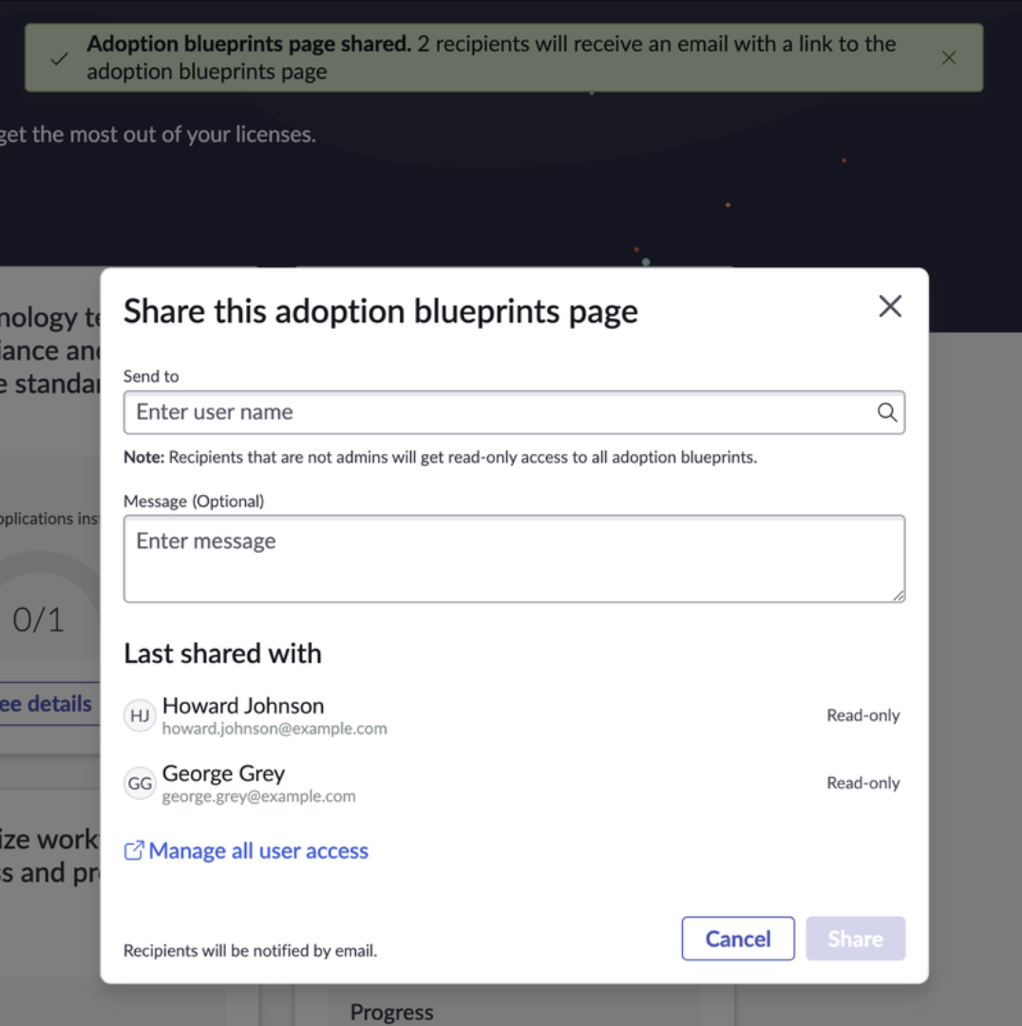 Bild, das die Freigabefunktion zeigt