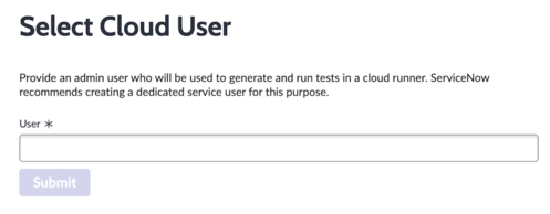 Image montrant la page de destination du module Sélectionner un utilisateur dans le cloud