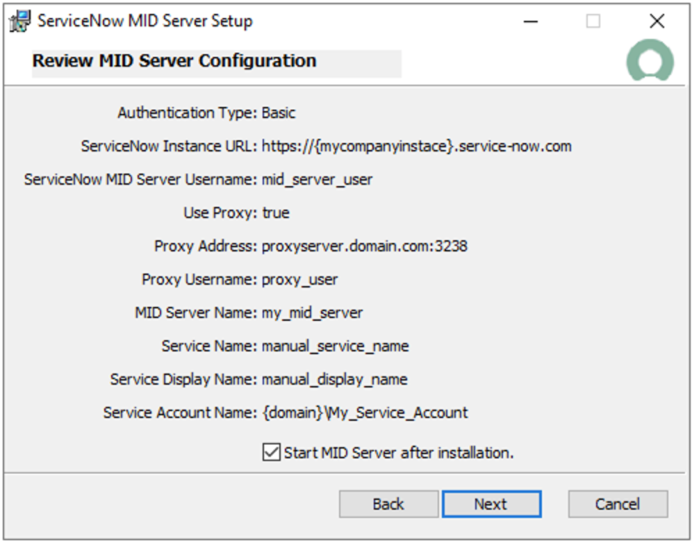 Starting the MID Server.