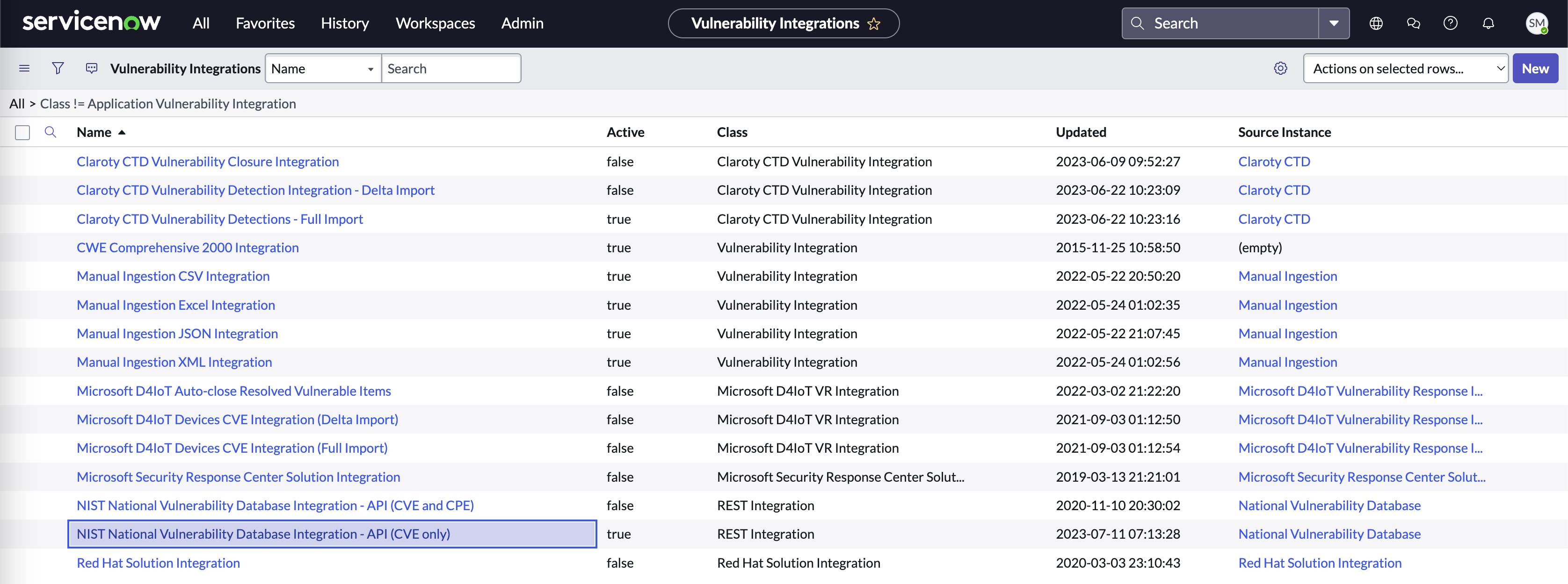 NIST National Vulnerability Database-Integration – Nur API-CVE-Datensatz.