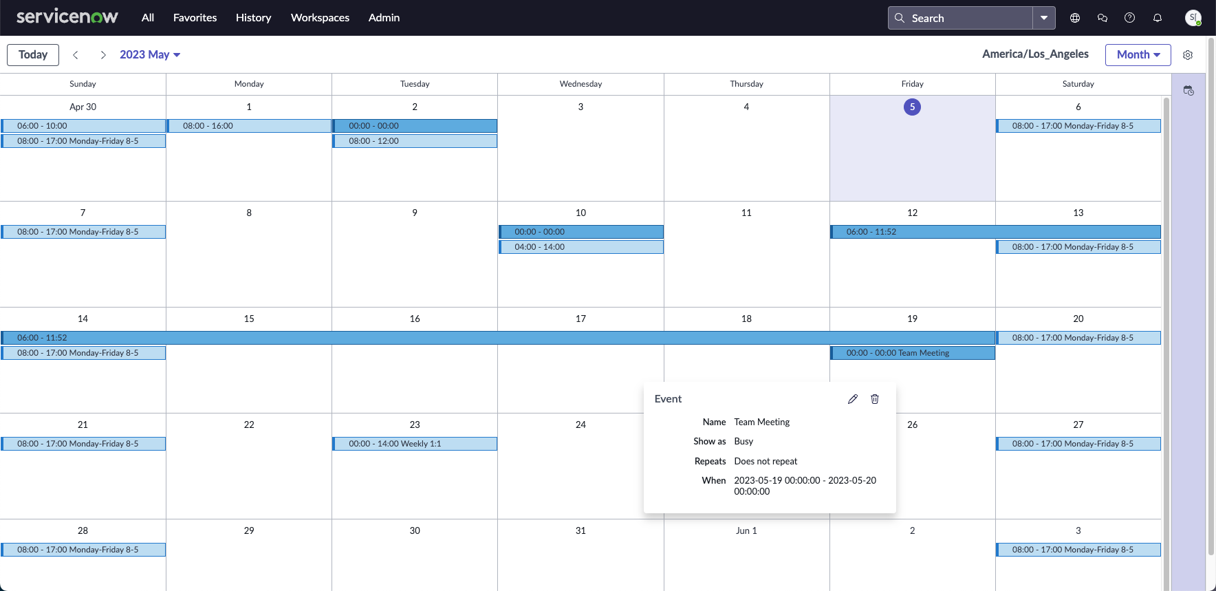 Calendrier de planification