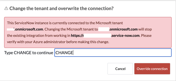 Override tenant connection