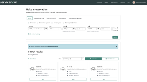 Desk is selected as the Reservable module while creating a reservation.