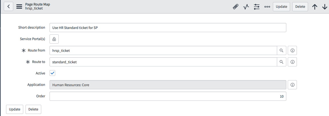 Page route mapping