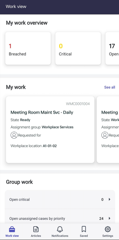 Workplace Agent for mobile - homepage.