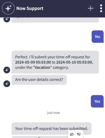Apply for a time off
