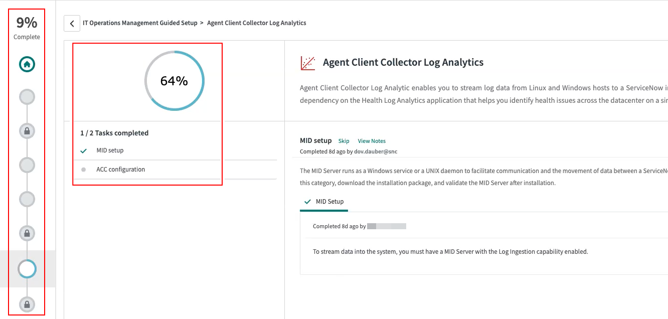 MID Server セットアップタスクが完了。